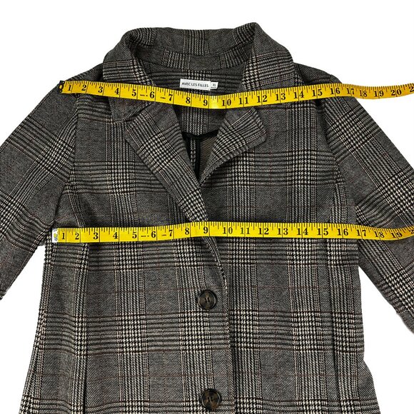 Avec Les Filles Plaid Coat Size XS - Picture 6 of 8